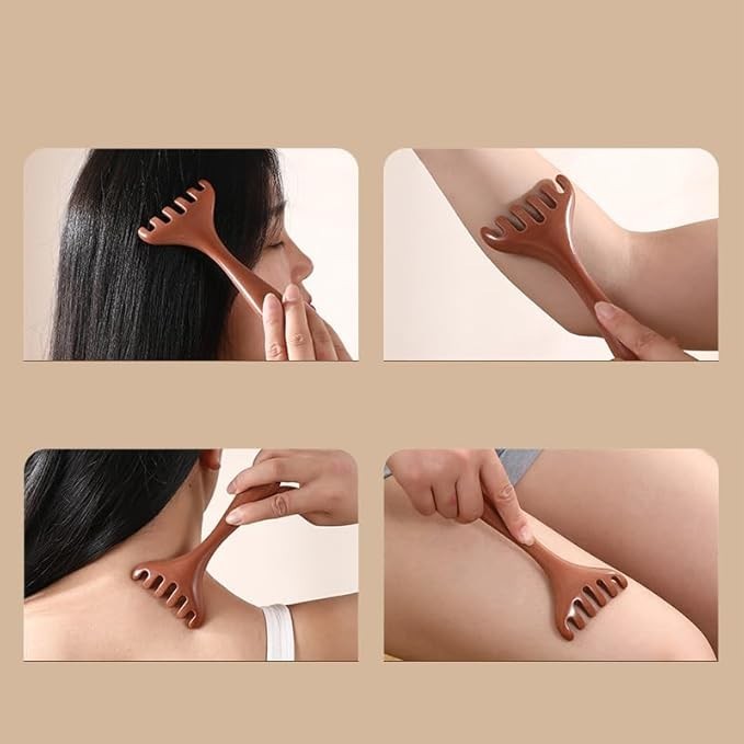 Body Meridian Massage Comb | Deer Antler Acupuncture Comb | Improve Blood Circulation | Anti-Static Hair Brush 经络按摩梳