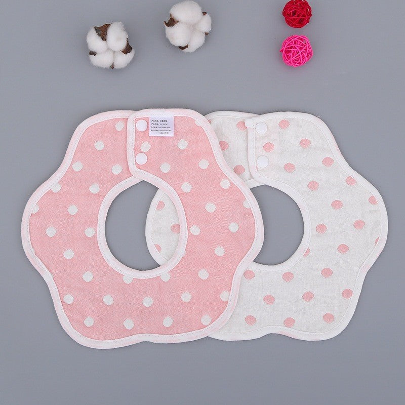 READY STOCK!!! Baby Kids Towel Baby Cotton Toddler 8 Layer Saliva Towel Ins Fesyen Baby Bib With Button Bibik WW0848i