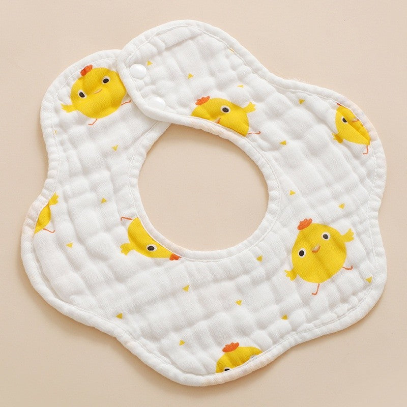 READY STOCK!!! Baby Kids Towel Baby Cotton Toddler 8 Layer Saliva Towel Ins Fesyen Baby Bib With Button Bibik WW0848i