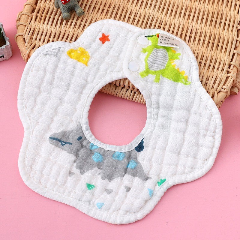 READY STOCK!!! Baby Kids Towel Baby Cotton Toddler 8 Layer Saliva Towel Ins Fesyen Baby Bib With Button Bibik WW0848i