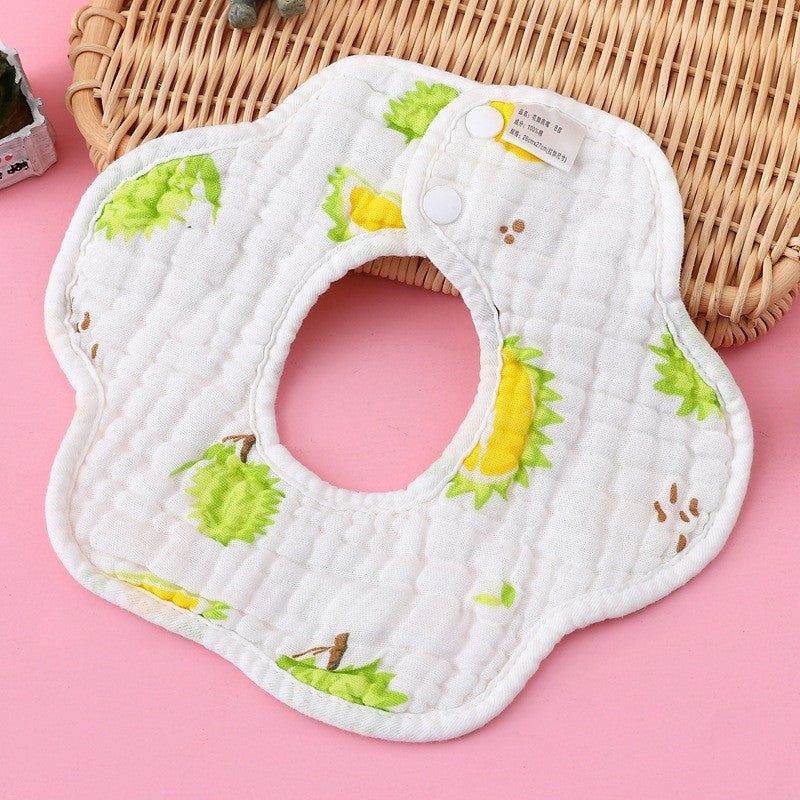 READY STOCK!!! Baby Kids Towel Baby Cotton Toddler 8 Layer Saliva Towel Ins Fesyen Baby Bib With Button Bibik WW0848i