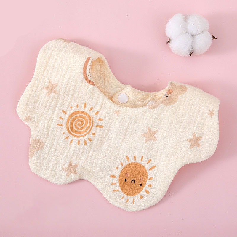 READY STOCK!!! Baby Kids Towel Baby Cotton Toddler 8 Layer Saliva Towel Ins Fesyen Baby Bib With Button Bibik WW0848i