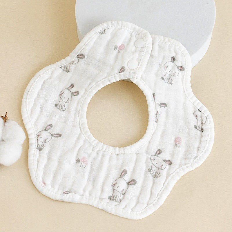 READY STOCK!!! Baby Kids Towel Baby Cotton Toddler 8 Layer Saliva Towel Ins Fesyen Baby Bib With Button Bibik WW0848i