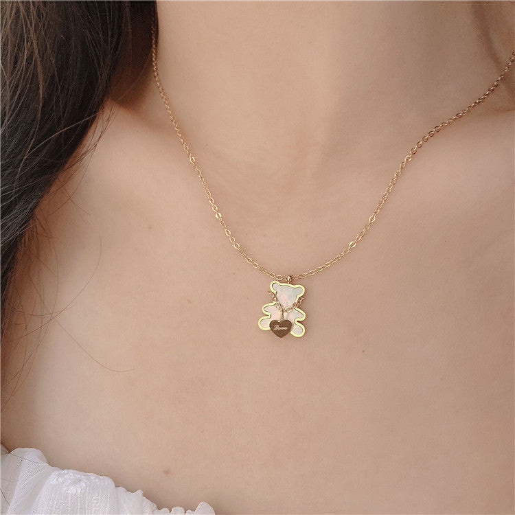 (READYSTOCK) Necklace Korean Love Heart Simple Gold Sliver Chain Fashion Women Jewelry Gift Bear Choker-NLR000 韩系爱心项链