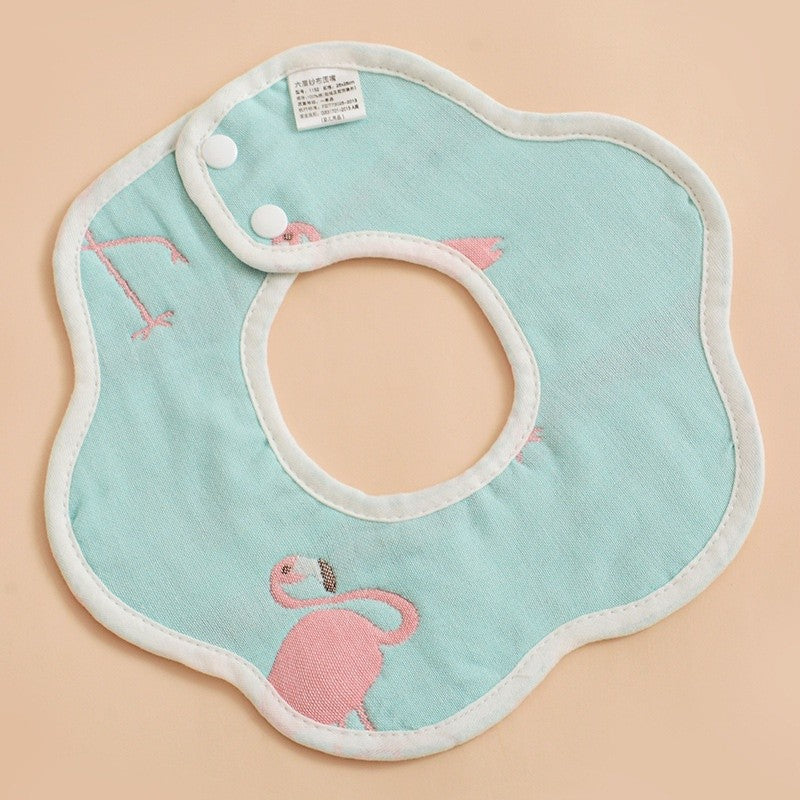 READY STOCK!!! Baby Kids Towel Baby Cotton Toddler 8 Layer Saliva Towel Ins Fesyen Baby Bib With Button Bibik WW0848i