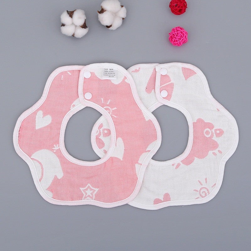 READY STOCK!!! Baby Kids Towel Baby Cotton Toddler 8 Layer Saliva Towel Ins Fesyen Baby Bib With Button Bibik WW0848i