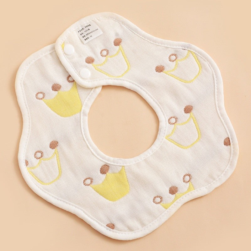 READY STOCK!!! Baby Kids Towel Baby Cotton Toddler 8 Layer Saliva Towel Ins Fesyen Baby Bib With Button Bibik WW0848i