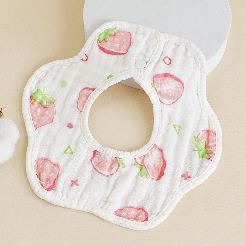 READY STOCK!!! Baby Kids Towel Baby Cotton Toddler 8 Layer Saliva Towel Ins Fesyen Baby Bib With Button Bibik WW0848i