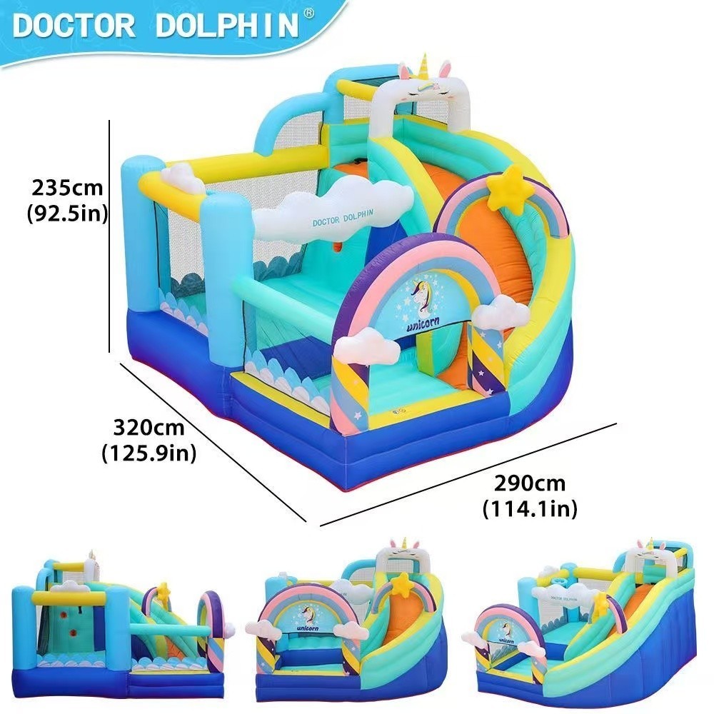 Doctor Dolphin Inflatable Castle | Kids Trampoline & Slide | Indoor Outdoor Bouncy House Playground 充气城堡 | 儿童蹦床滑梯