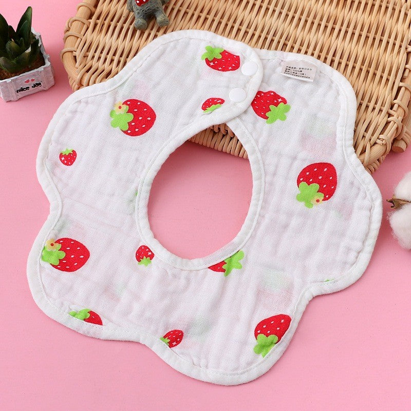 READY STOCK!!! Baby Kids Towel Baby Cotton Toddler 8 Layer Saliva Towel Ins Fesyen Baby Bib With Button Bibik WW0848i