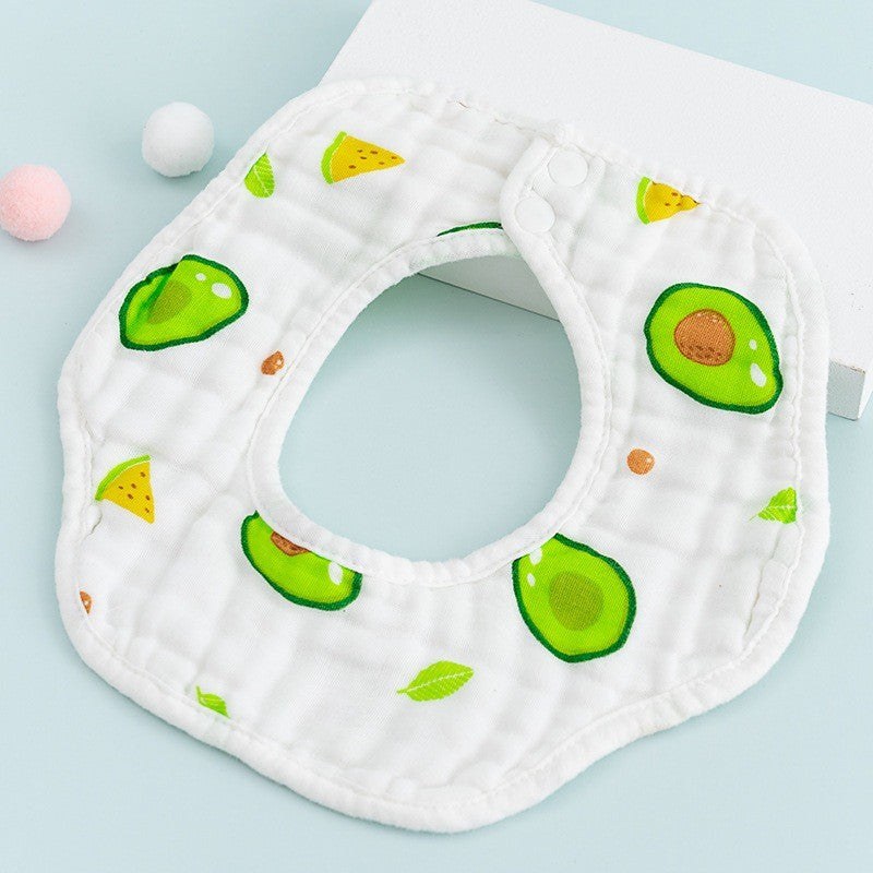 READY STOCK!!! Baby Kids Towel Baby Cotton Toddler 8 Layer Saliva Towel Ins Fesyen Baby Bib With Button Bibik WW0848i