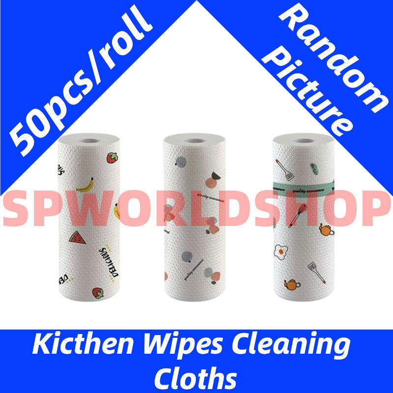 READY STOCK!!! Disposable Kitchen Cleaning Wipes 100/50 Pcs/Roll | OilAbsorbing Thickened Dishcloths | 多功能厨房一次性吸油抹布 清洁湿巾
