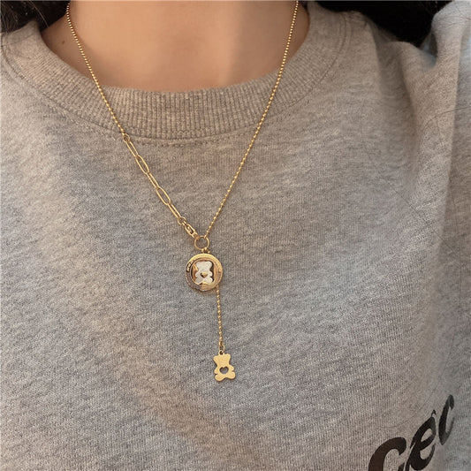 (READYSTOCK) Necklace Korean Love Heart Simple Gold Sliver Chain Fashion Women Jewelry Gift Bear Choker-NLR000 韩系爱心项链