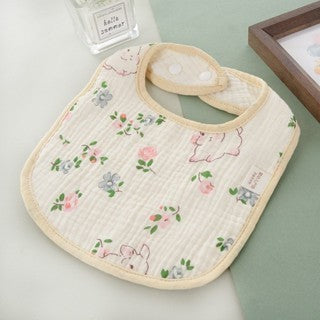 READY STOCK!!! Baby Kids Towel Baby Cotton Toddler 8 Layer Saliva Towel Ins Fesyen Baby Bib With Button Bibik WW0848i