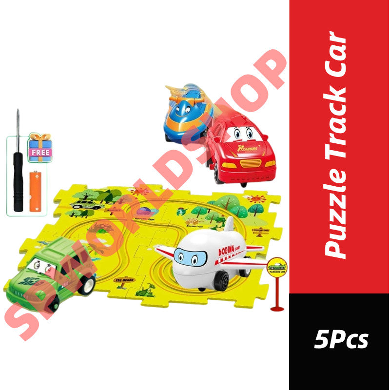 (READYSTOCK) Puzzle Track Car Playset Fun Race Car Toys Montessori Toys kids educational Track Car 汽车轨道玩具益智轨道车