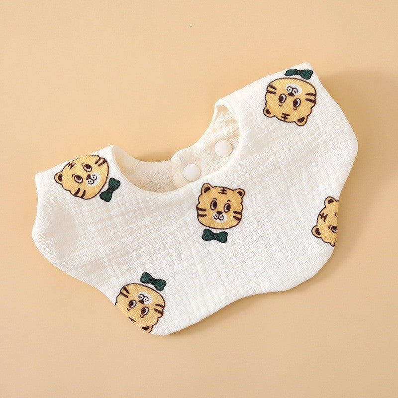 READY STOCK!!! Baby Kids Towel Baby Cotton Toddler 8 Layer Saliva Towel Ins Fesyen Baby Bib With Button Bibik WW0848i