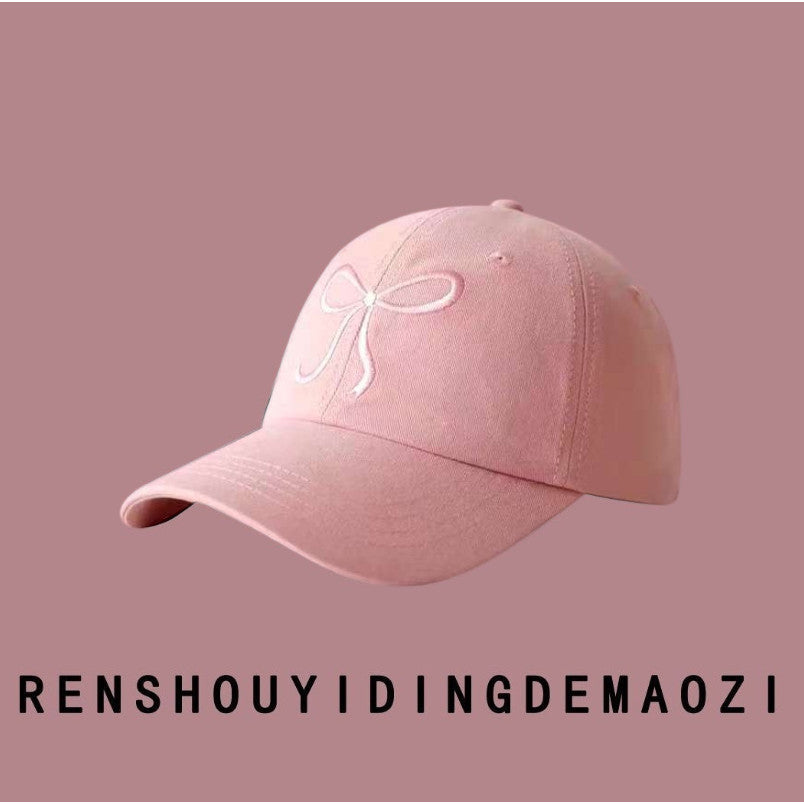 【READY STOCK】Women’s Casual Baseball Cap Letter Embroidery Face-Slimming Wide Brim Stylish & Versatile-Caps 1050