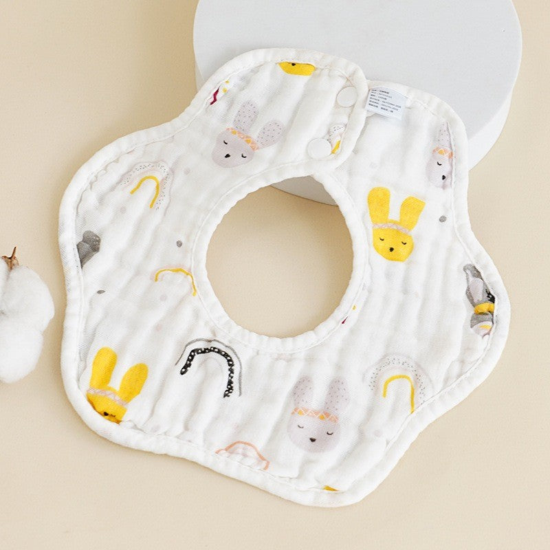 READY STOCK!!! Baby Kids Towel Baby Cotton Toddler 8 Layer Saliva Towel Ins Fesyen Baby Bib With Button Bibik WW0848i