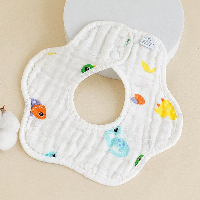 READY STOCK!!! Baby Kids Towel Baby Cotton Toddler 8 Layer Saliva Towel Ins Fesyen Baby Bib With Button Bibik WW0848i