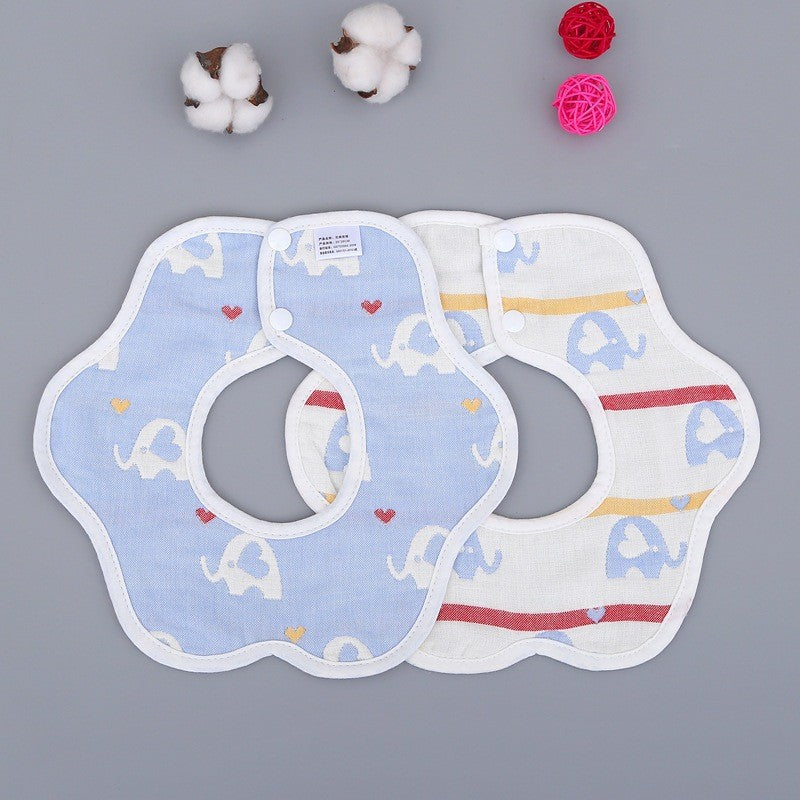 READY STOCK!!! Baby Kids Towel Baby Cotton Toddler 8 Layer Saliva Towel Ins Fesyen Baby Bib With Button Bibik WW0848i