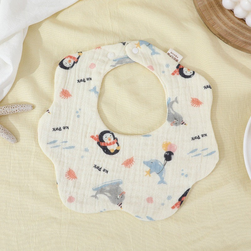 READY STOCK!!! Baby Kids Towel Baby Cotton Toddler 8 Layer Saliva Towel Ins Fesyen Baby Bib With Button Bibik WW0848i