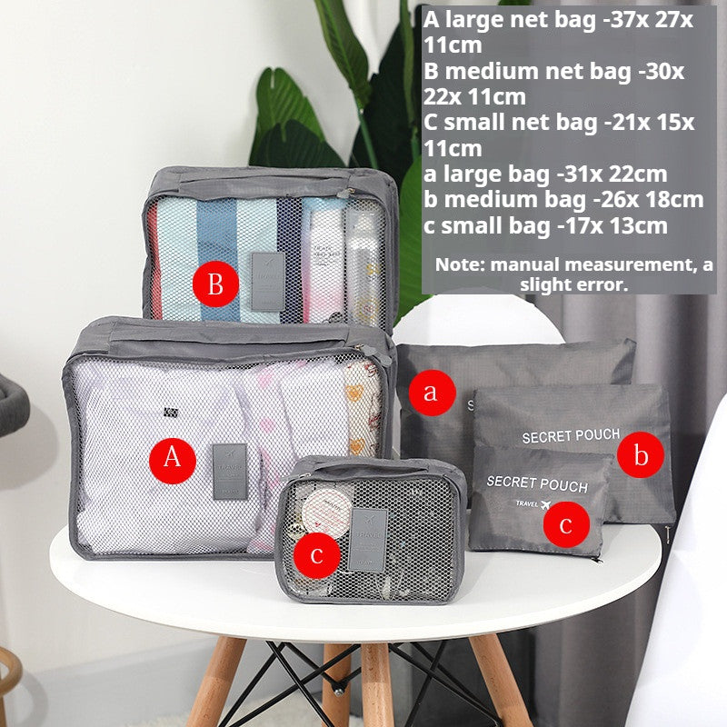 READY STOCK!!! 6 in 1 Korean Travel Packing Clothes Storage Organizer Bag Pouch NF001 旅行收纳袋六件套