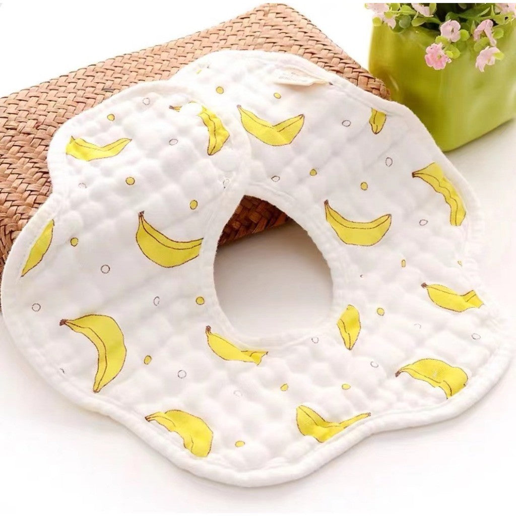 READY STOCK!!! Baby Kids Towel Baby Cotton Toddler 8 Layer Saliva Towel Ins Fesyen Baby Bib With Button Bibik WW0848i