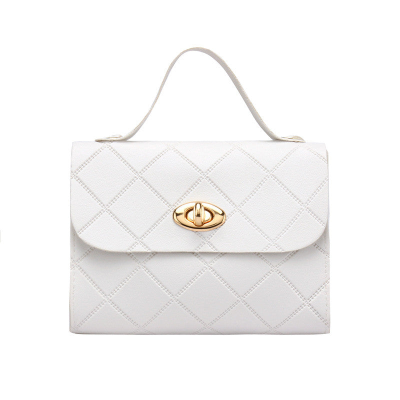 New Ladies Classic Diamond Small Square Bag Korean Version Solid Color Handbag Portable Mini Diagonal Bag-B1060