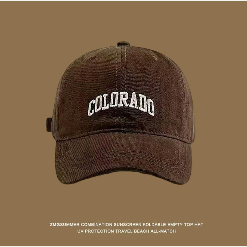 【READY STOCK】Women’s Casual Baseball Cap Letter Embroidery Face-Slimming Wide Brim Stylish & Versatile-Caps 1050