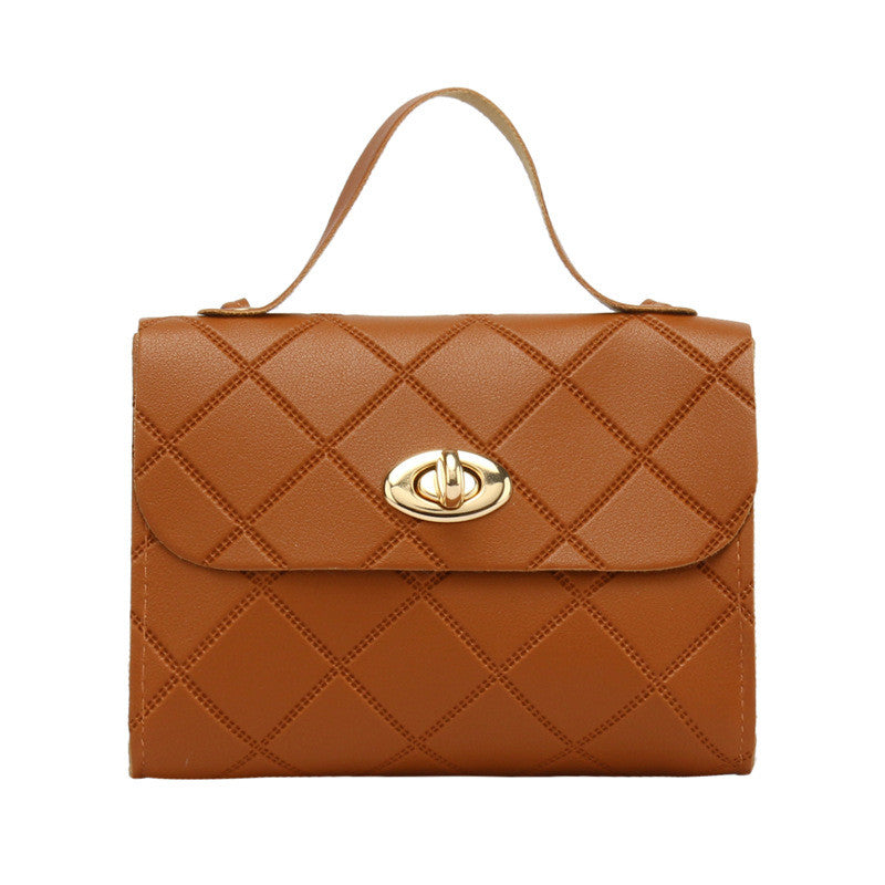 New Ladies Classic Diamond Small Square Bag Korean Version Solid Color Handbag Portable Mini Diagonal Bag-B1060