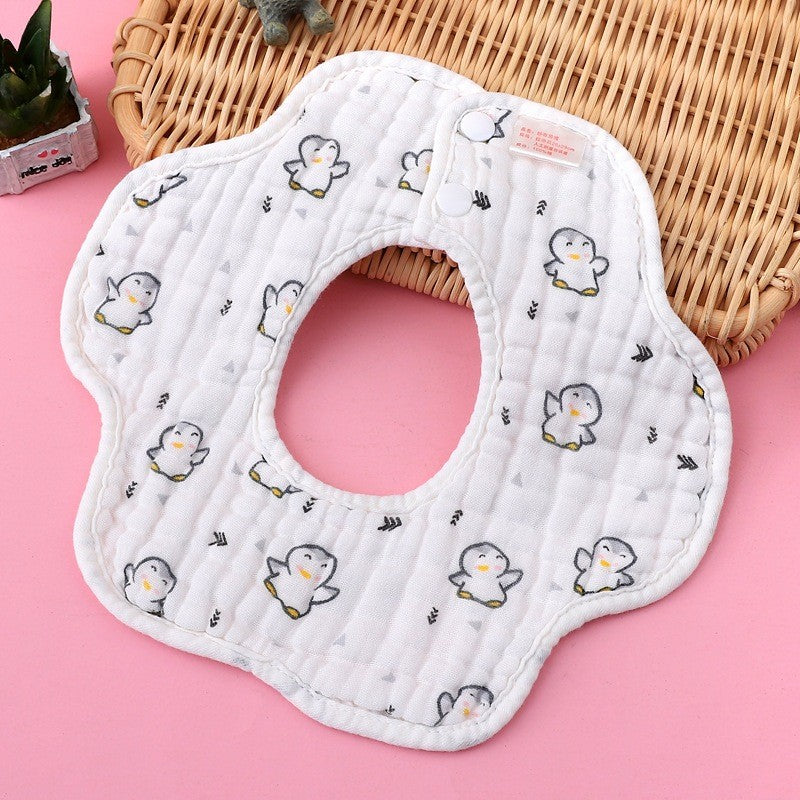 READY STOCK!!! Baby Kids Towel Baby Cotton Toddler 8 Layer Saliva Towel Ins Fesyen Baby Bib With Button Bibik WW0848i