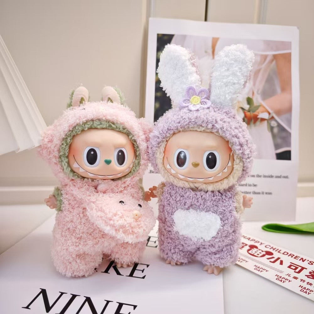 READY STOCK!!!Labubu Filled Doll Clothes Cos Gift Mini Jumpsuits For Labubu Macaron Clothes Doll+Clothes Labubu公仔专用服饰
