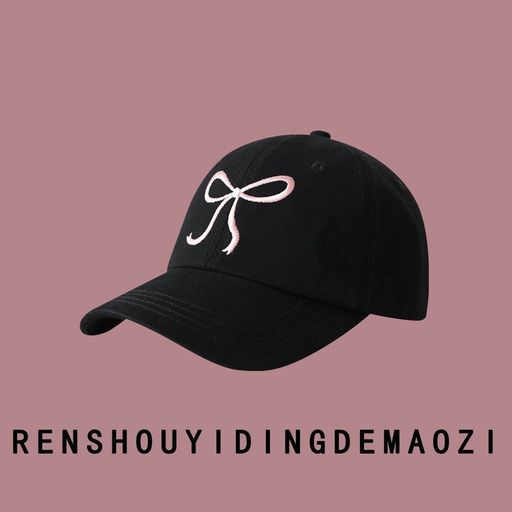 【READY STOCK】Women’s Casual Baseball Cap Letter Embroidery Face-Slimming Wide Brim Stylish & Versatile-Caps 1050