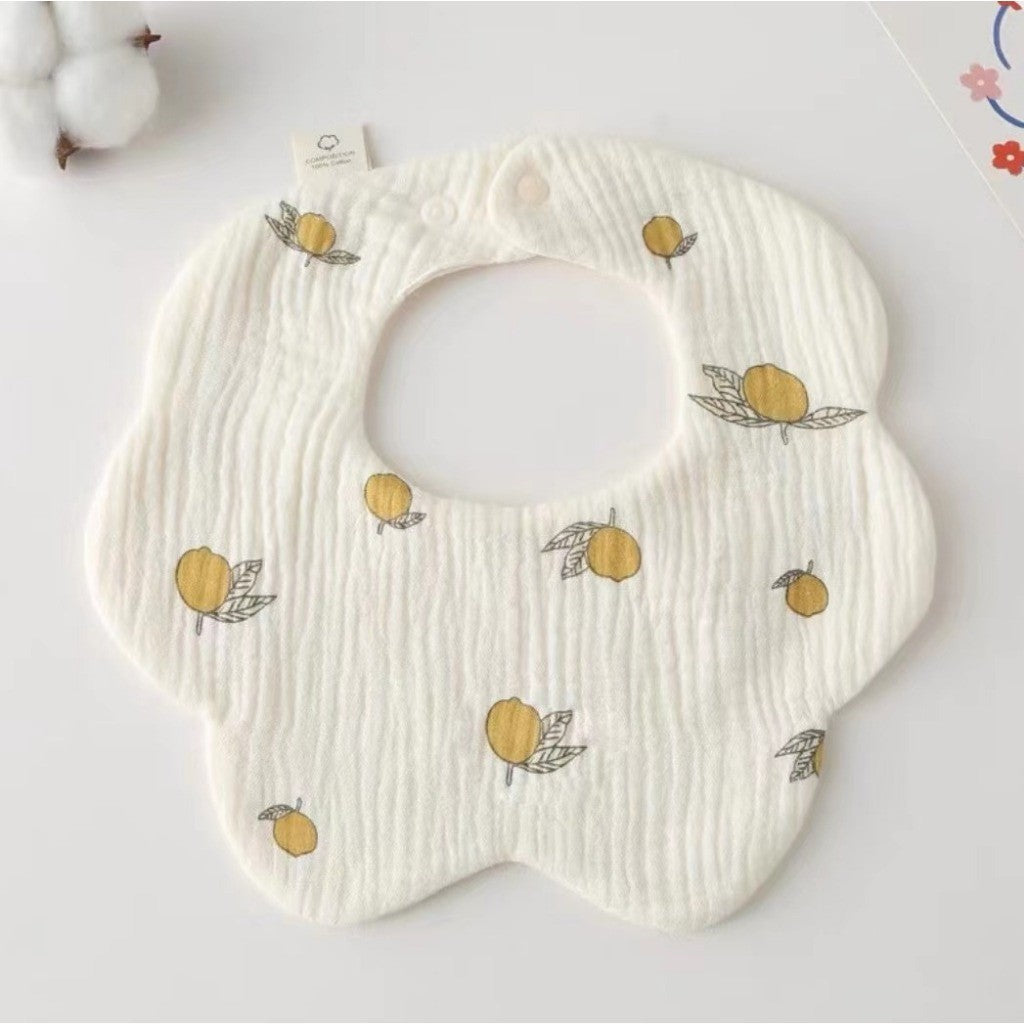 READY STOCK!!! Baby Kids Towel Baby Cotton Toddler 8 Layer Saliva Towel Ins Fesyen Baby Bib With Button Bibik WW0848i