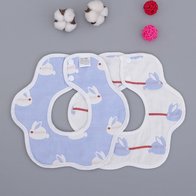 READY STOCK!!! Baby Kids Towel Baby Cotton Toddler 8 Layer Saliva Towel Ins Fesyen Baby Bib With Button Bibik WW0848i