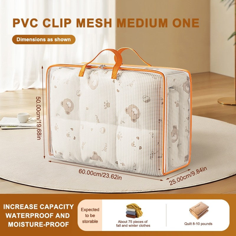 (READYSTOCK) PVC Transparent Storage Bag Waterproof Beg Quilt Storage Bag Moving Packing Bag Blanket Storage PVC透明收纳袋