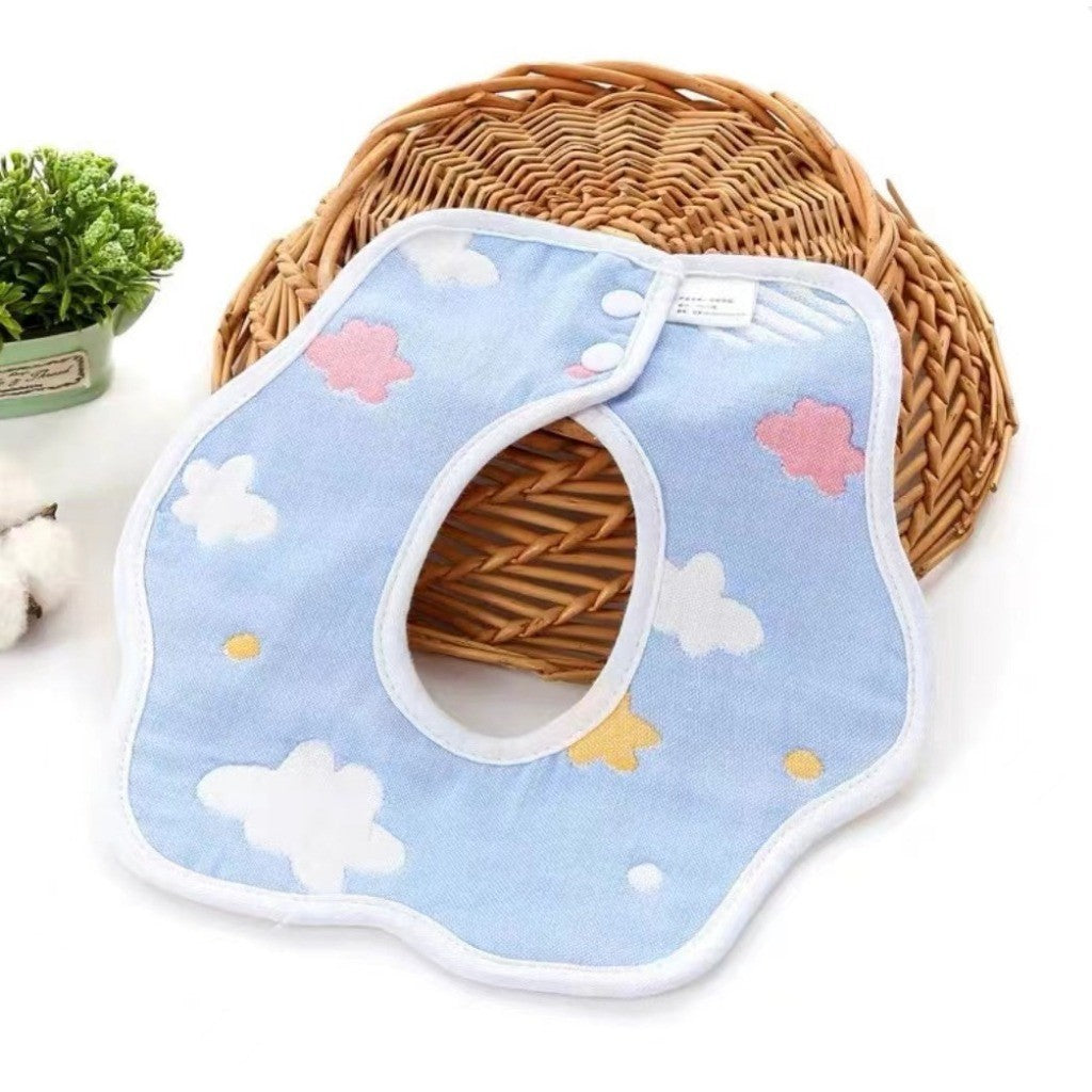 READY STOCK!!! Baby Kids Towel Baby Cotton Toddler 8 Layer Saliva Towel Ins Fesyen Baby Bib With Button Bibik WW0848i