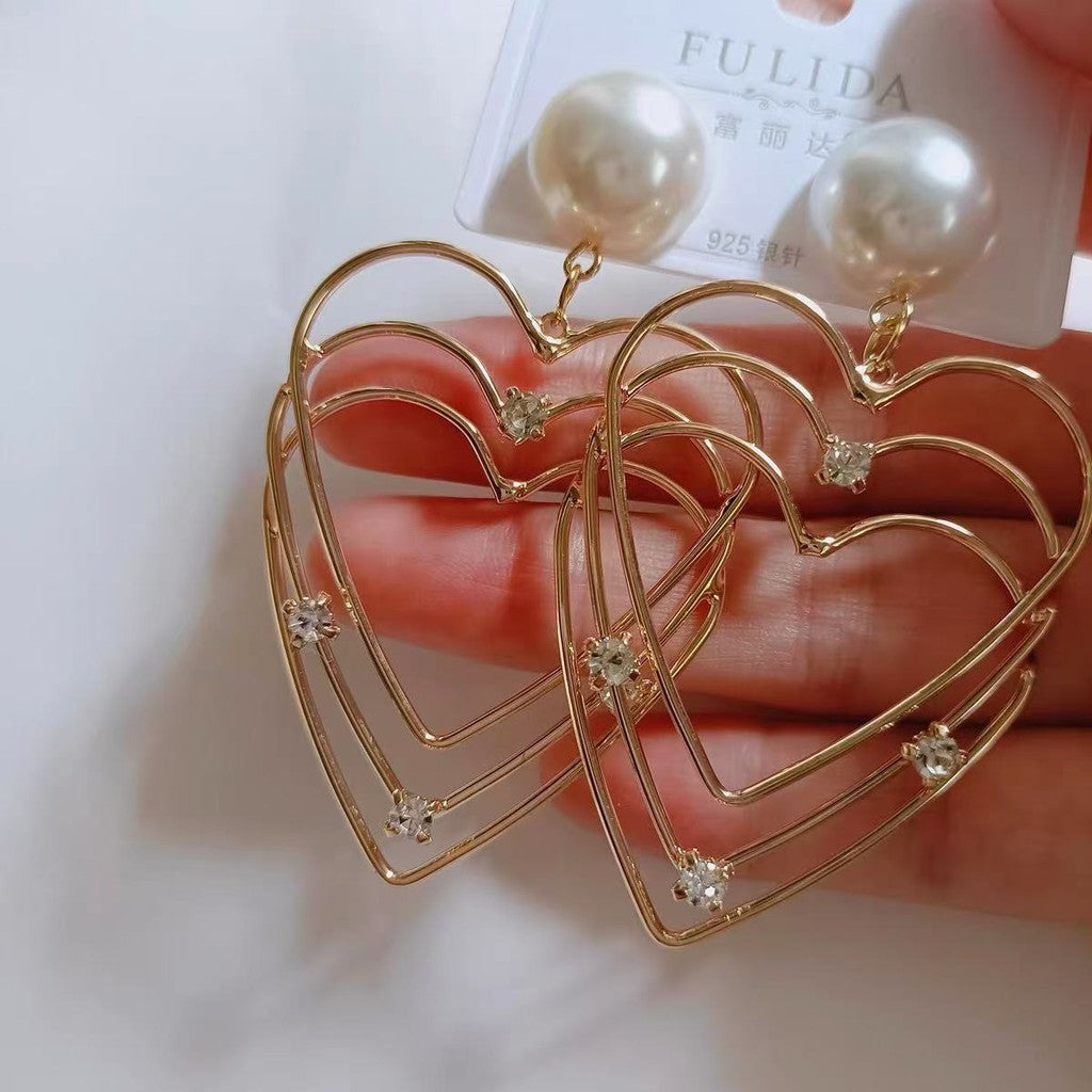 【Ready Stock】 Korean Fashion Women Earring Sliver 925 Needle Elegant Fashion Pearl Drop Earrings-ERB 韩版时尚 925银针珍珠耳环