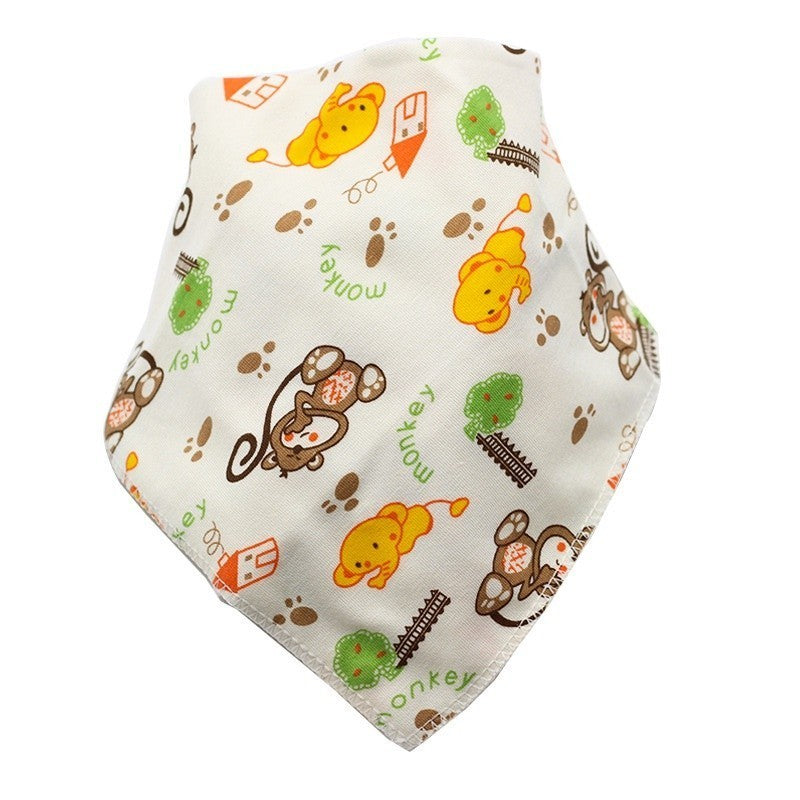 READY STOCK!!!Baby Kids Triangle Towel Baby Cotton Toddler Towel Baby Bib With Button Bibik Bayi 343