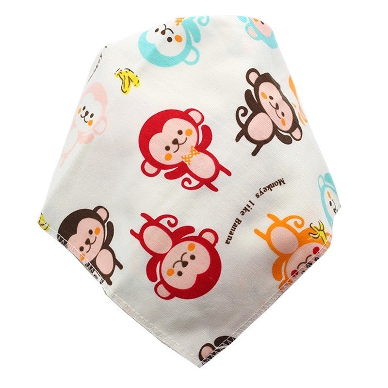 READY STOCK!!!Baby Kids Triangle Towel Baby Cotton Toddler Towel Baby Bib With Button Bibik Bayi 343