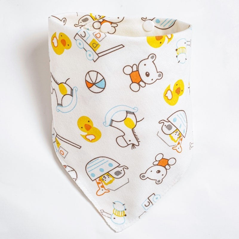 READY STOCK!!!Baby Kids Triangle Towel Baby Cotton Toddler Towel Baby Bib With Button Bibik Bayi 343