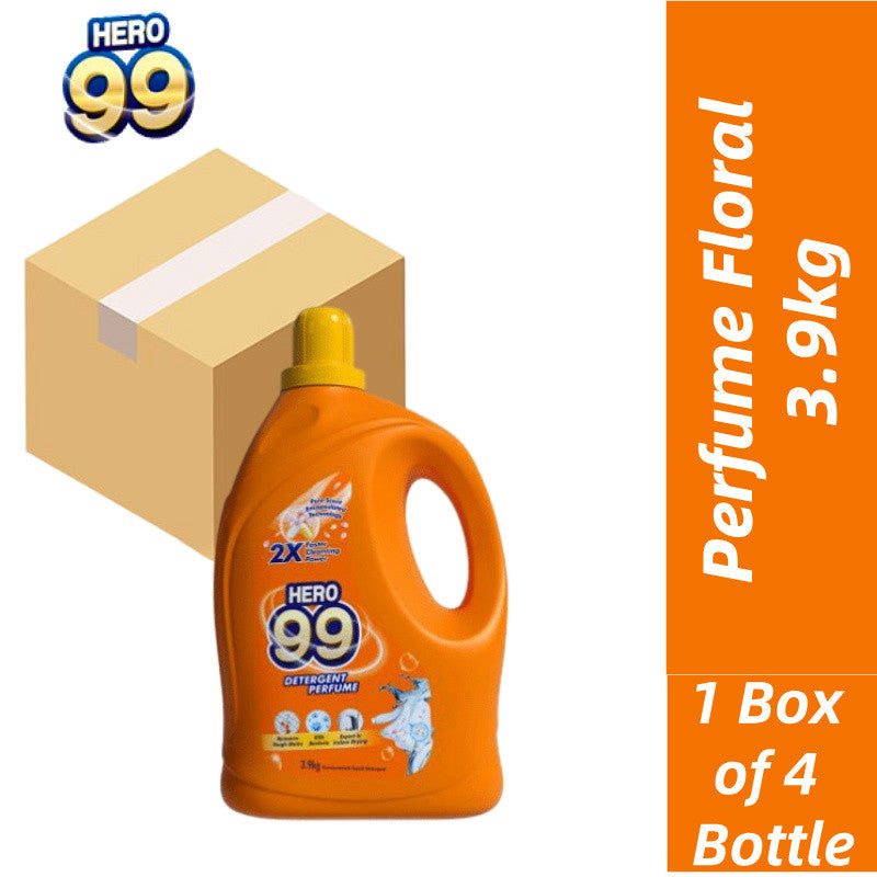 READY STOCK!!! HERO 99 Detergent Perfume 3.9KG/3.6KG 1 Box of 4 Bottle