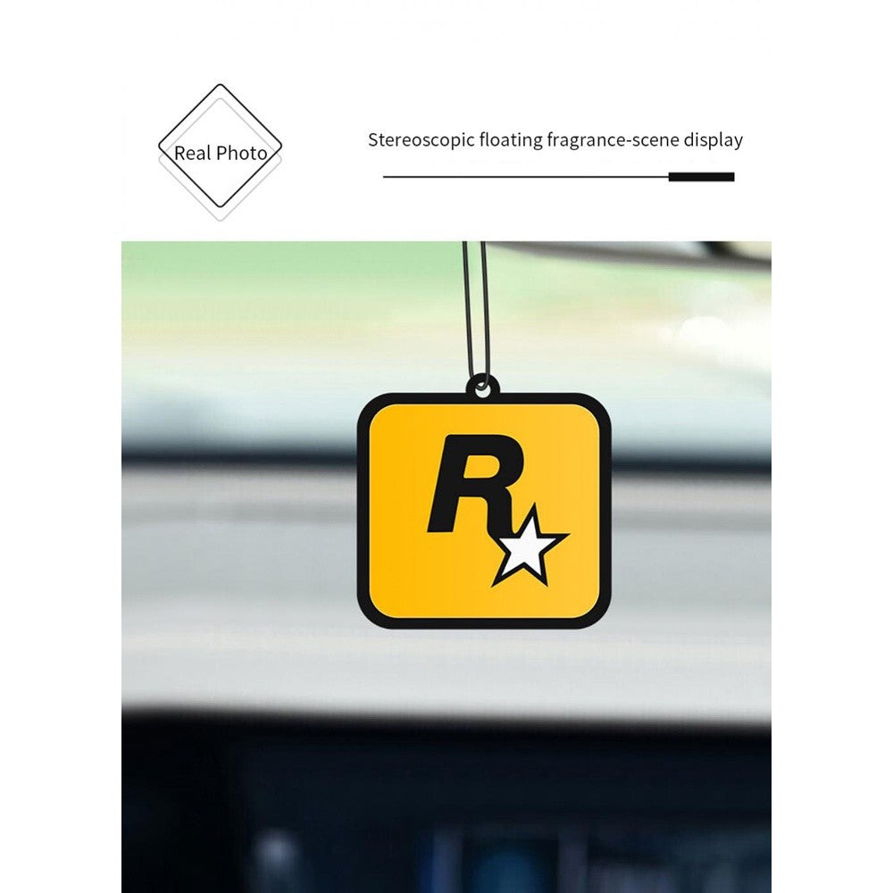 READY STOCK!!! Car Air Freshener Hanging Card | Trendy Car Interior Fragrance Pendant R-Star 潮流汽车香片R星挂饰