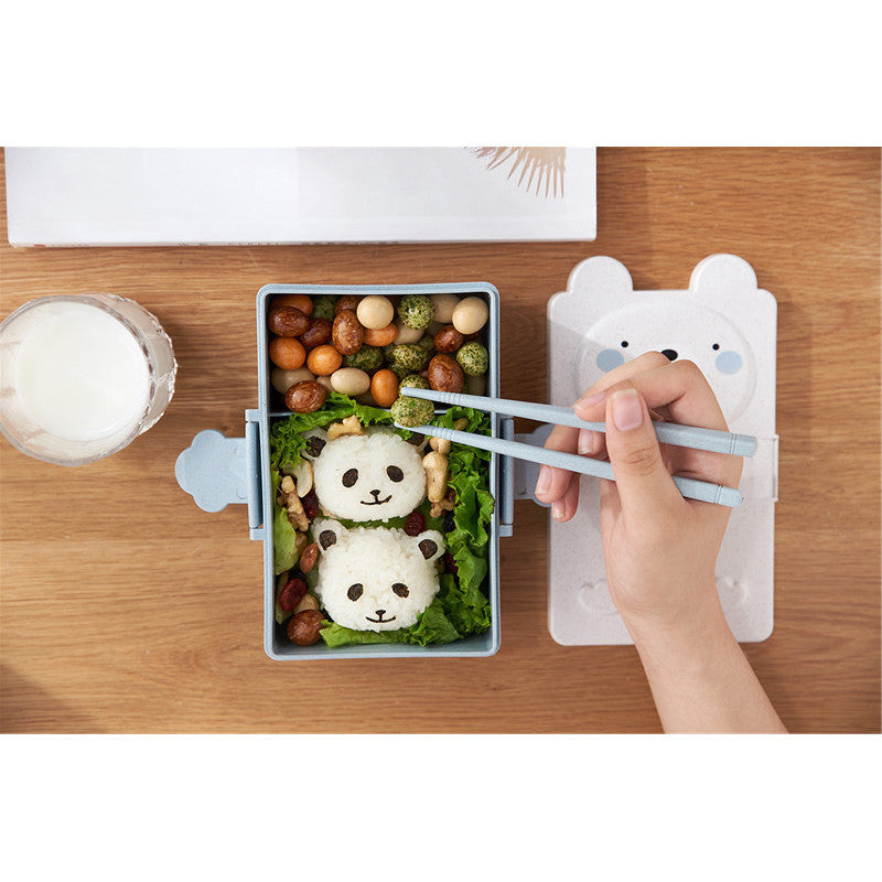 READY STOCK!!! Double Compartment Kids Cartoon Lunch Box | Airtight Leak-Proof Bento Box with Chopstick, Fork & Spoon |