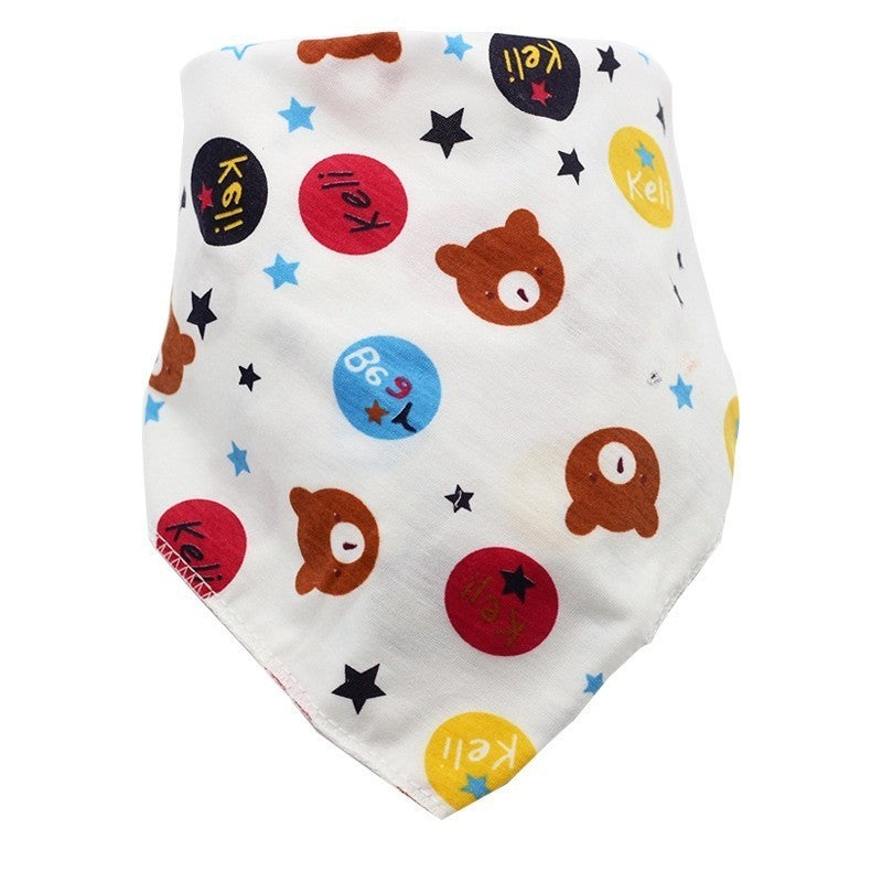 READY STOCK!!!Baby Kids Triangle Towel Baby Cotton Toddler Towel Baby Bib With Button Bibik Bayi 343