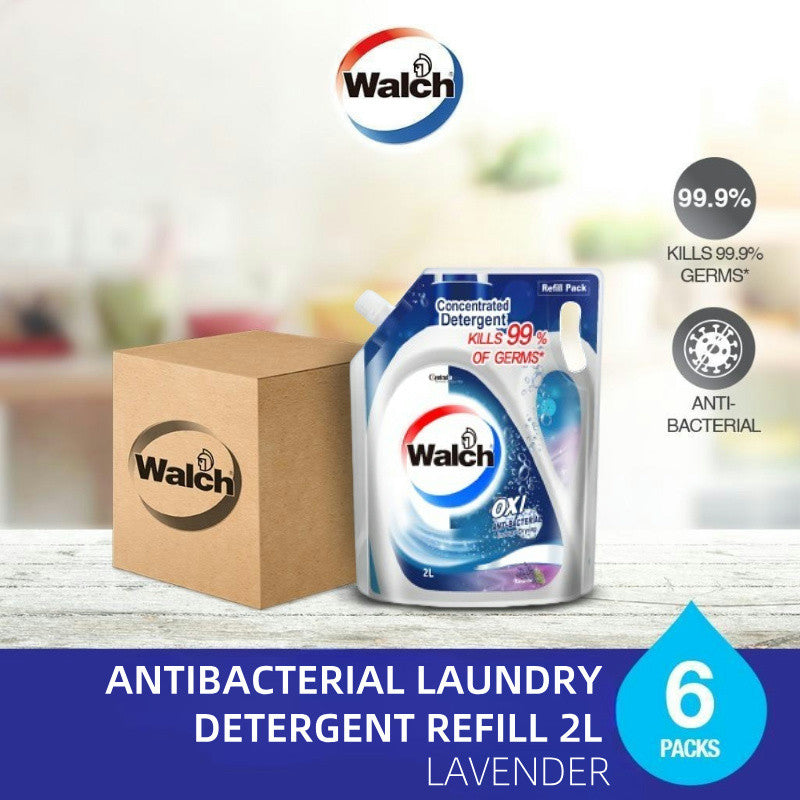 READY STOCK!!! Walch Antibacterial Laundry Detergent Refill Pack 2L 1 Box of 6 Pack