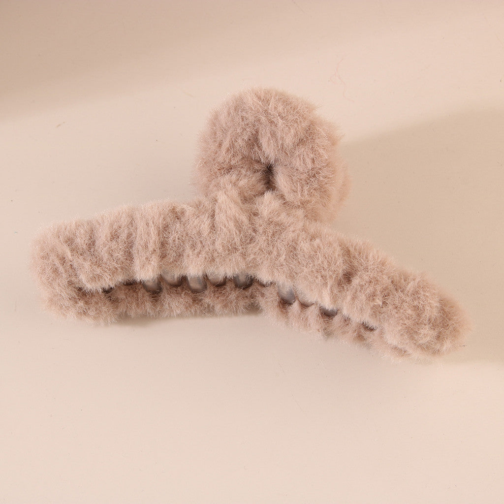 【READY STOCK 】Elegant Plush Hair Clip Claw Korean Style Fashion Big Hair Clamp Women's Hair Accessories ZJ-888bb