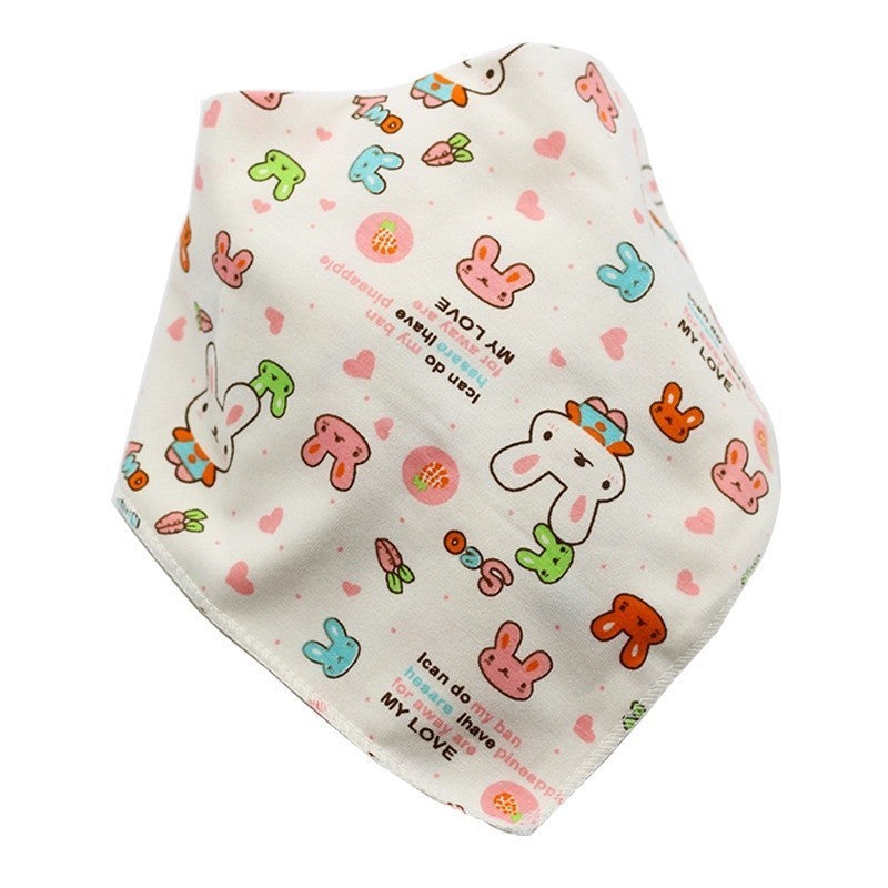 READY STOCK!!!Baby Kids Triangle Towel Baby Cotton Toddler Towel Baby Bib With Button Bibik Bayi 343
