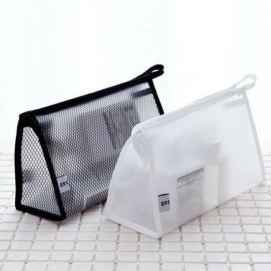 【READY STOCK】Portable PVC Travel Toiletry Bag | Waterproof Grid Makeup Organizer Bag 旅行携手洗漱包
