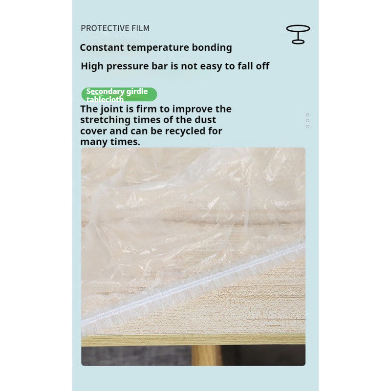 READY STOCK! Disposeable Drawstring PE Table Cloth Plastic Table Round Elastic Table Cover 一次性束口pe桌布塑料桌套